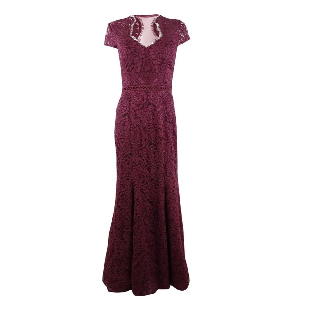 JS Collections Women's Sweetheart Lace Mermaid Gown - Cabernet
